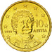 Greece, 10 Euro Cent, 2010, MS(63), Brass, KM:211