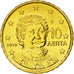 Grecia, 10 Euro Cent, 2010, SC, Latón, KM:211