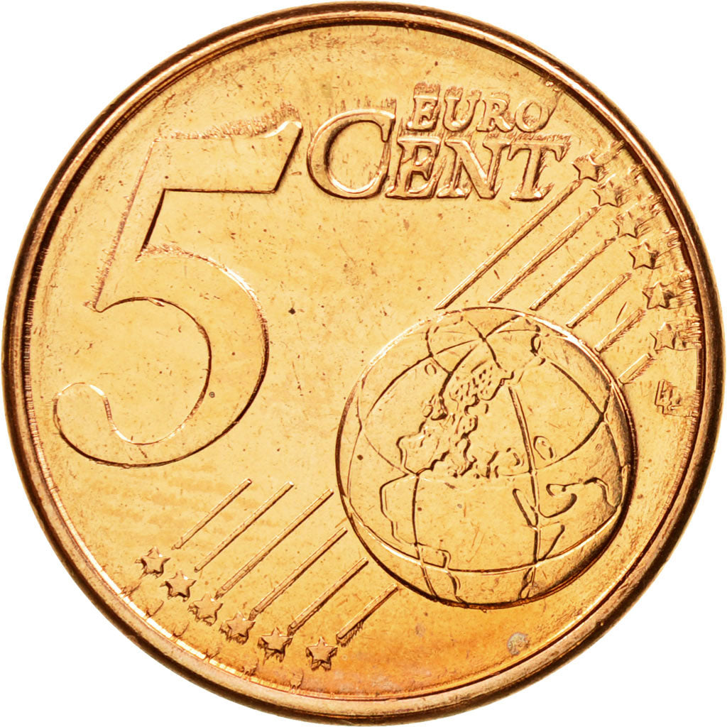 Coin, Greece, 5 Euro Cent, 2010, Athens, MS(63), Copper Plated Steel, KM:183