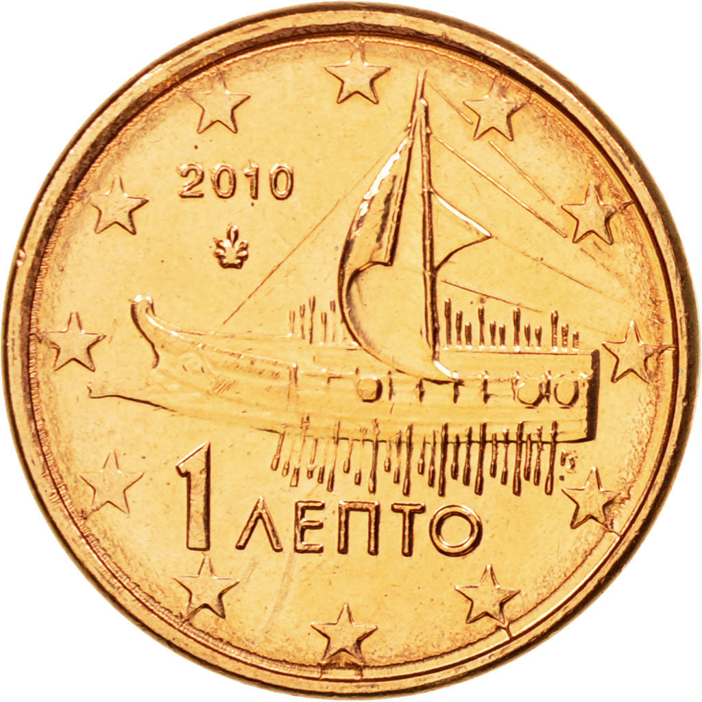 Greece, Euro Cent, 2010, MS(63), Copper Plated Steel, KM:181