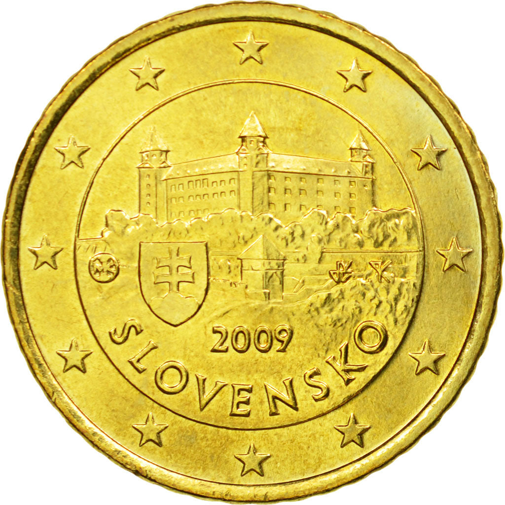 Slovakia, 50 Euro Cent, 2009, AU(55-58), Brass, KM:100
