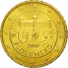 Slovakia, 10 Euro Cent, 2009, AU(55-58), Brass, KM:98