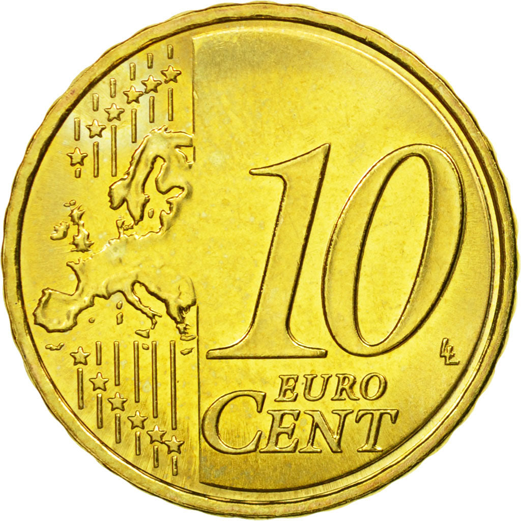 Finlandia, 10 Euro Cent, 2011, Vantaa, MS(63), Mosiądz, KM:126