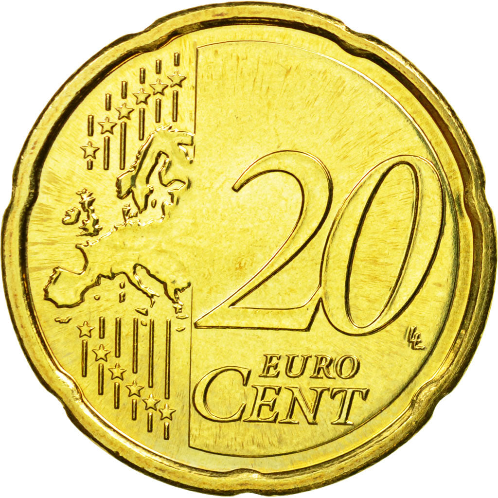 IRELAND REPUBLIC, 20 Euro Cent, 2011, MS(63), Brass, KM:48