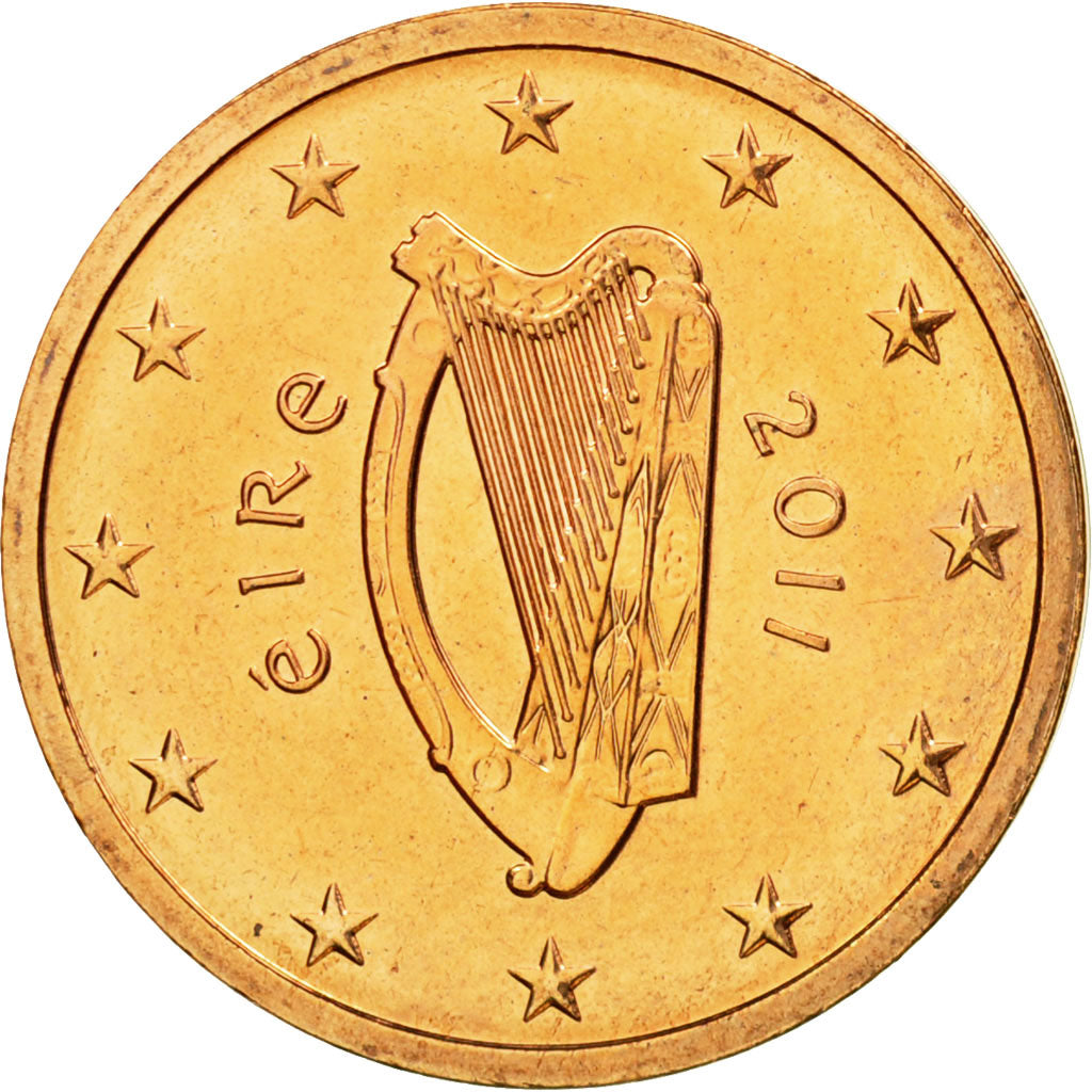 REPUBBLICA D’IRLANDA, 2 Euro Cent, 2011, SPL, Acciaio placcato rame, KM:33