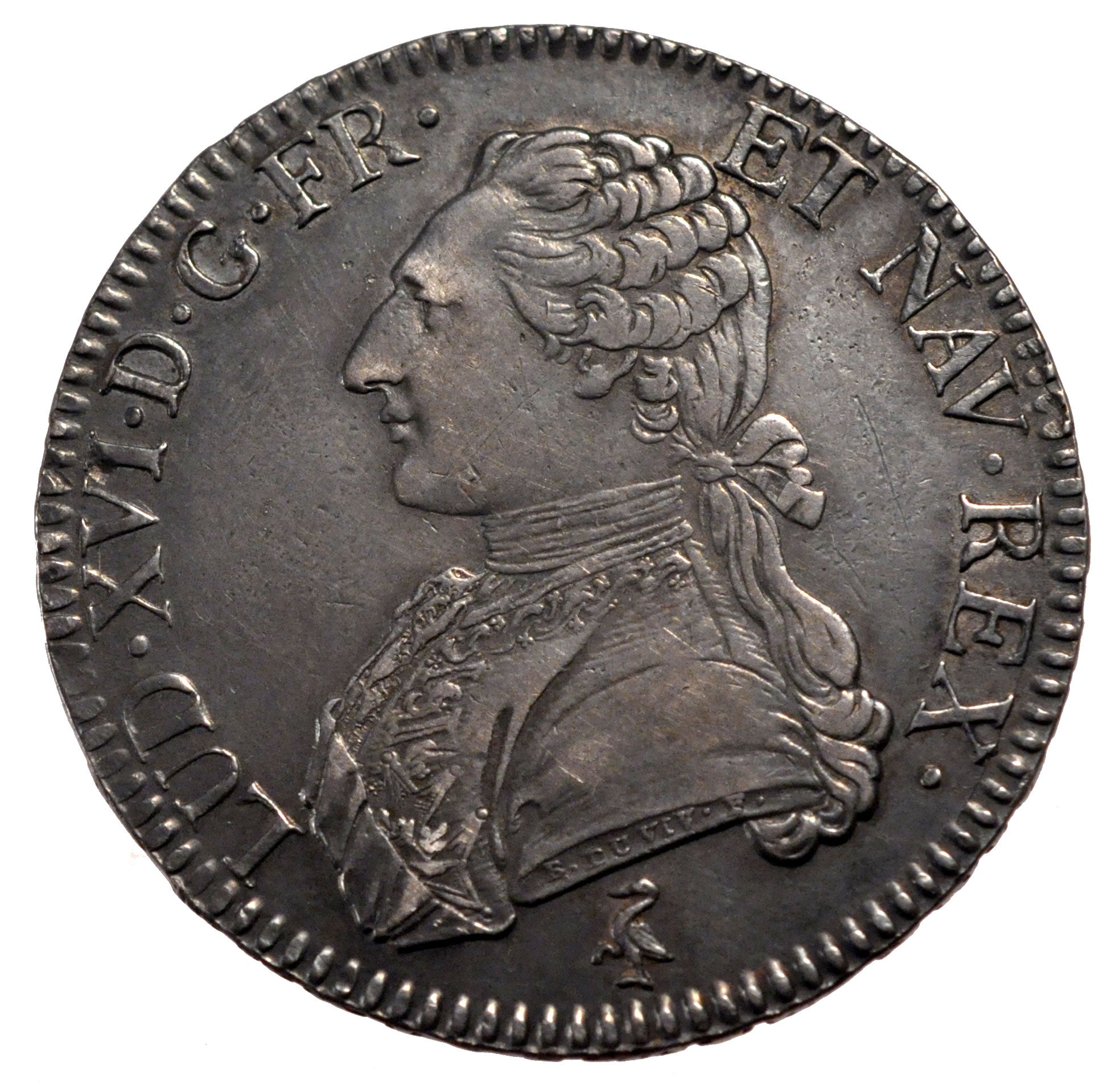 FRANCE, Ecu, 1790, Paris, AU(50-53), Silver, Gadoury #356, 29.37