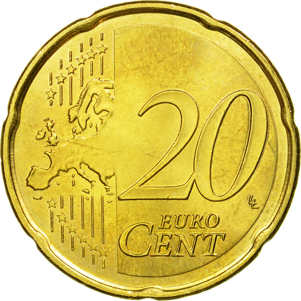 Spagna, 20 Euro Cent, 2009, SPL-, Ottone, KM:1071