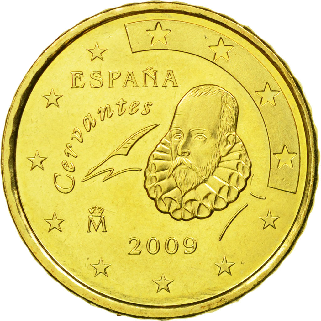 Spagna, 10 Euro Cent, 2009, SPL, Ottone, KM:1070