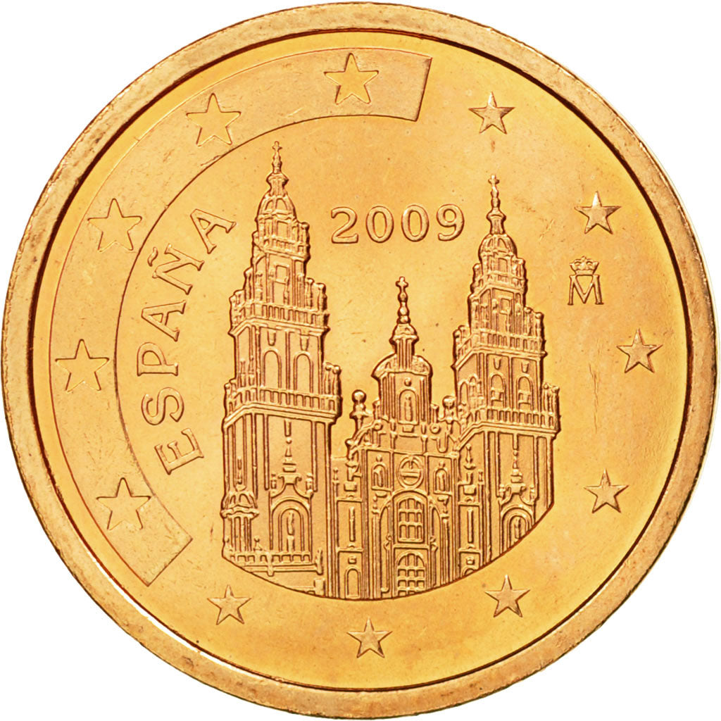 Spain, 2 Euro Cent, 2009, MS(63), Copper Plated Steel, KM:1041