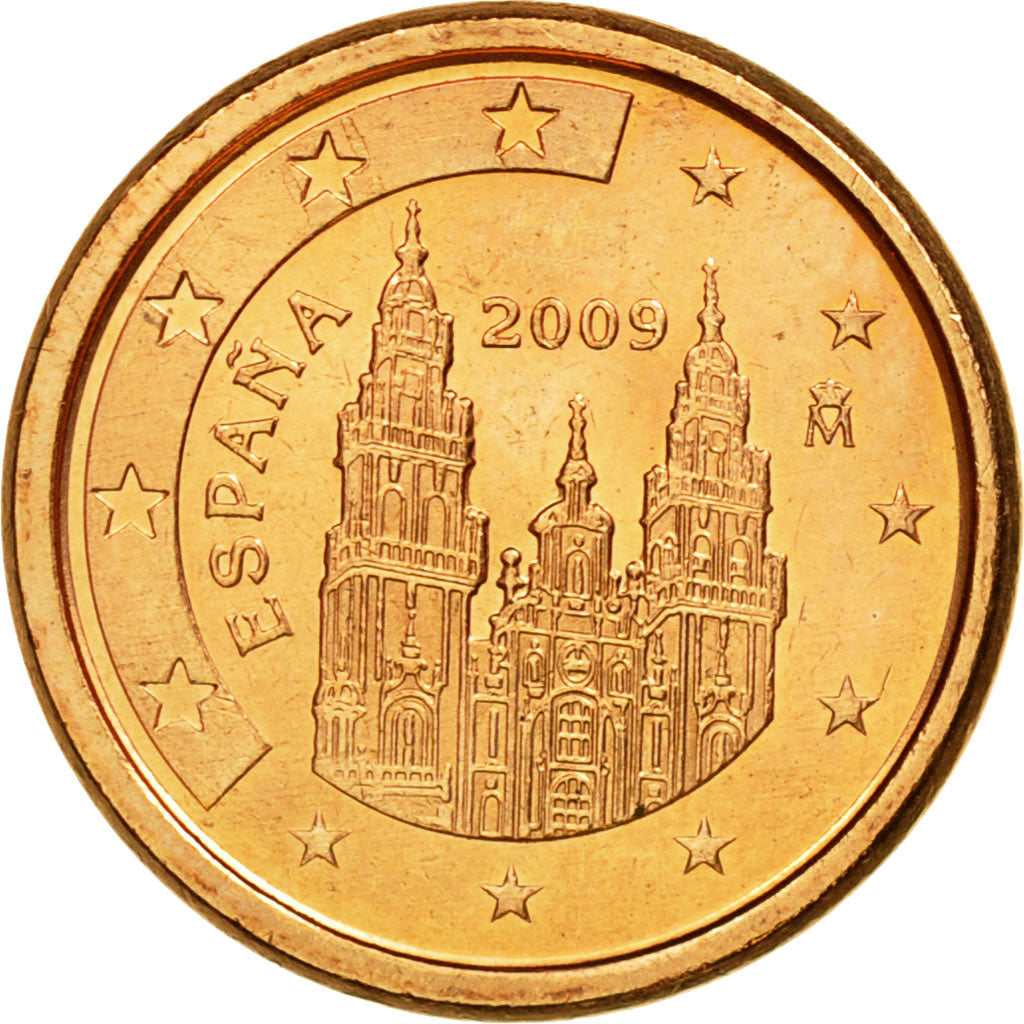 Spain, Euro Cent, 2009, AU(55-58), Copper Plated Steel, KM:1040