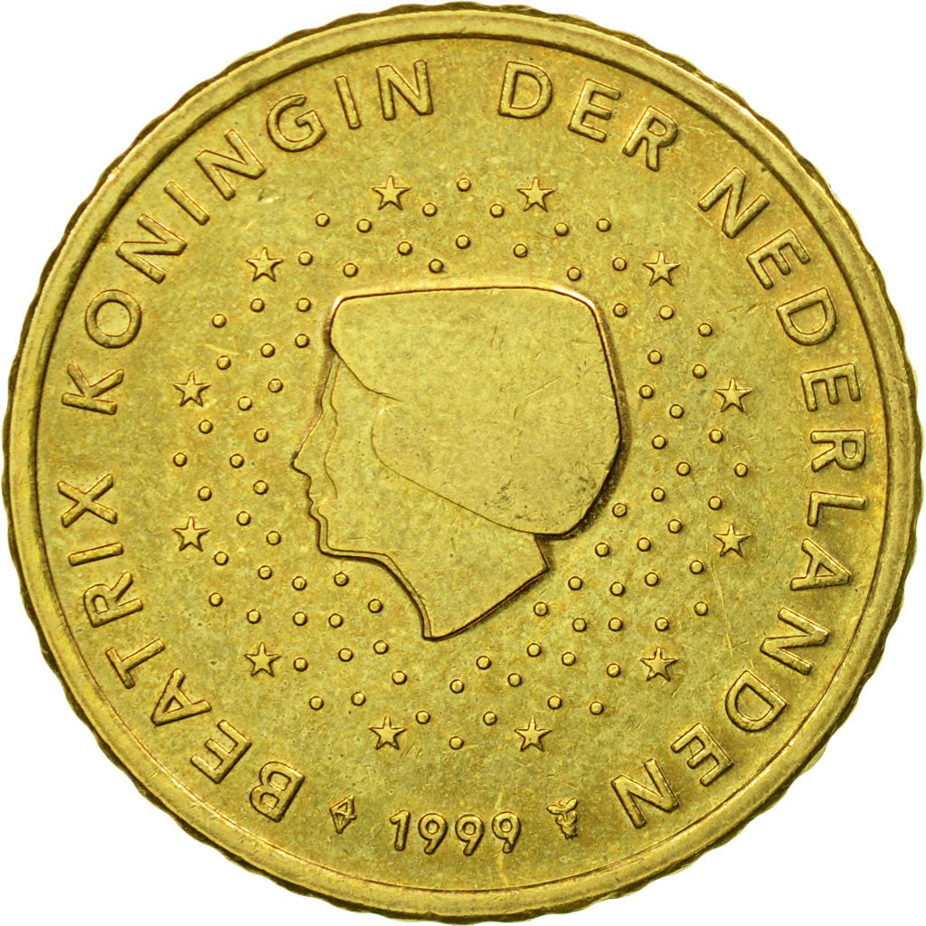 Netherlands, 50 Euro Cent, 1999, EF(40-45), Brass, KM:239