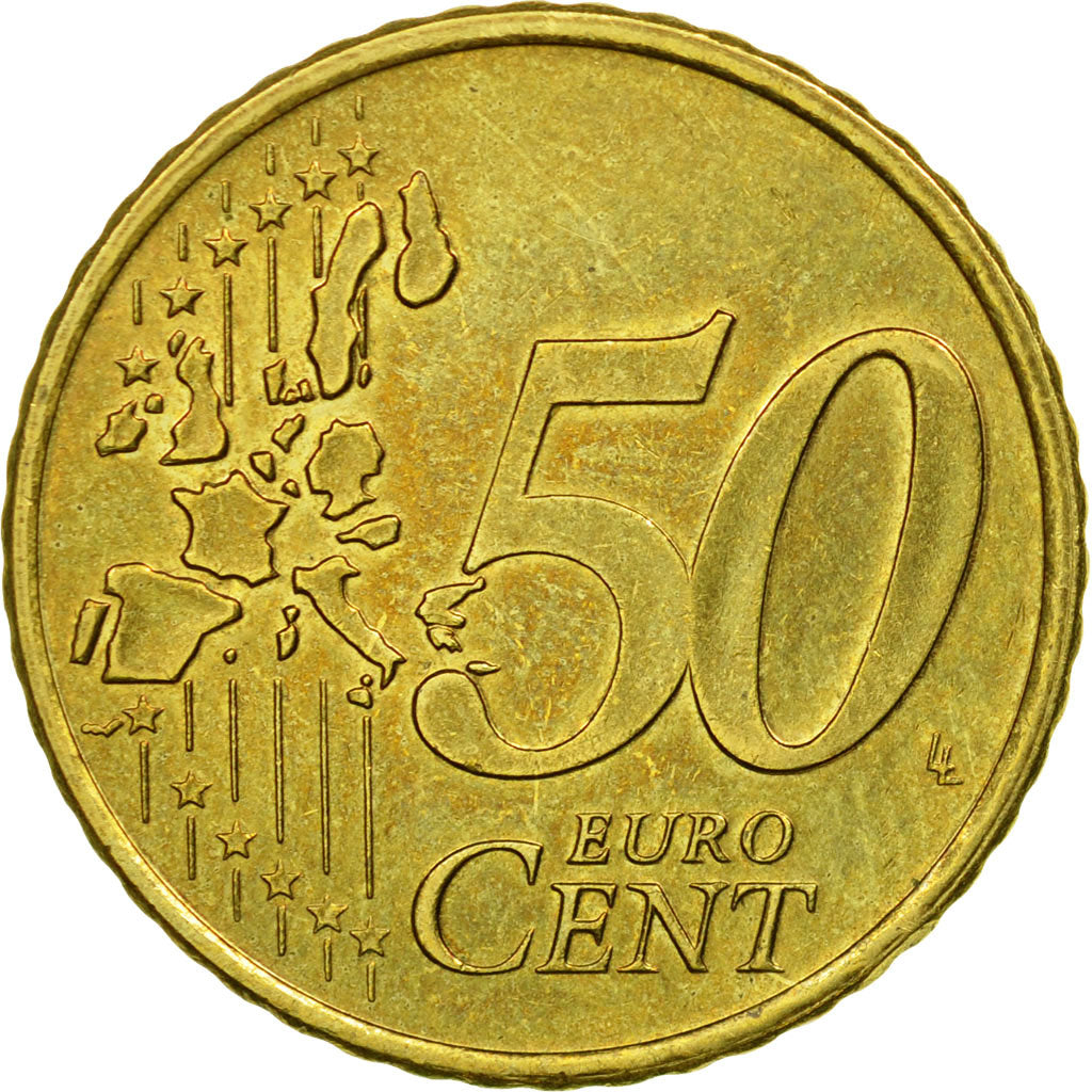 Netherlands, 50 Euro Cent, 1999, EF(40-45), Brass, KM:239