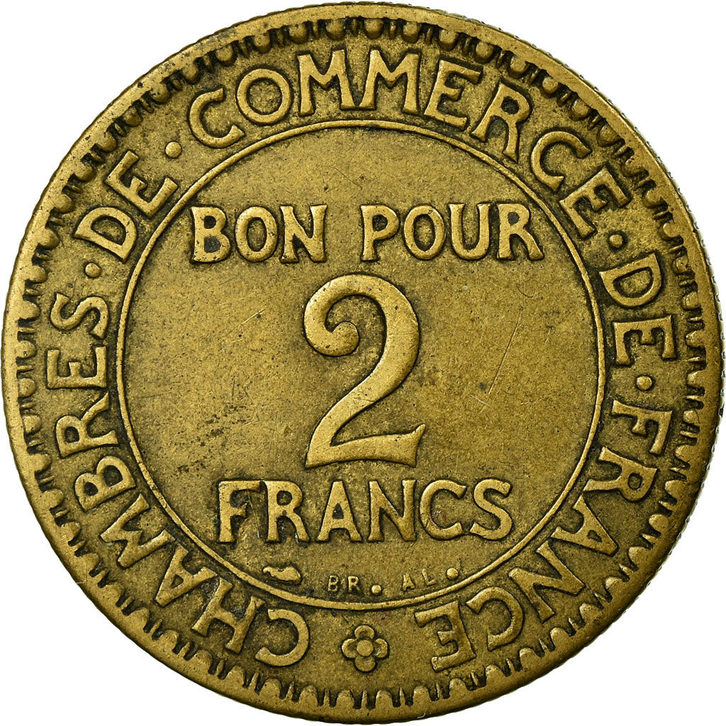 Coin, France, Chambre de commerce, 2 Francs, 1927, EF(40-45), Aluminum-Bronze