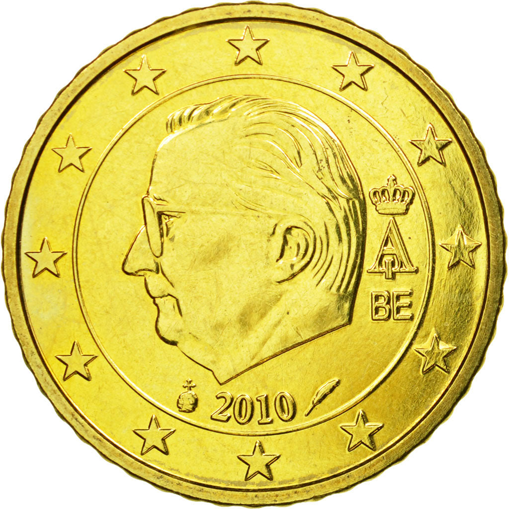 Belgium, 50 Euro Cent, 2010, MS(63), Brass, KM:279
