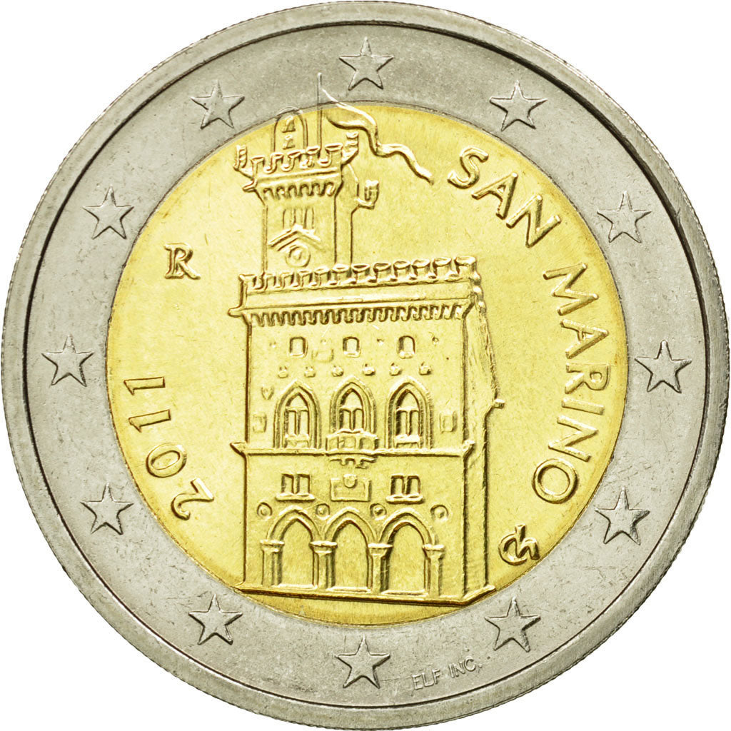 San Marino, 2 Euro, 2011, AU(55-58), Bi-Metallic, KM:486