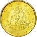 San Marino, 20 Euro Cent, 2008, SC, Latón, KM:483