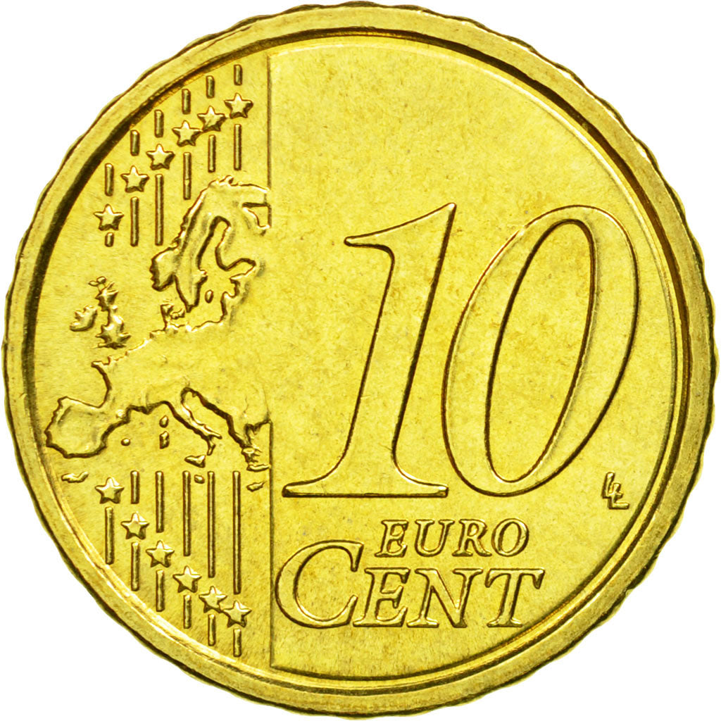 San Marino, 10 Euro Cent, 2010, AU(55-58), Brass, KM:482