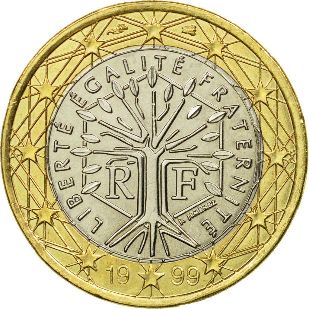 France, Euro, 1999, AU(55-58), Bi-Metallic, Gadoury:6., KM:1288