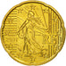 France, 20 Euro Cent, 2001, AU(55-58), Brass, Gadoury:5., KM:1286