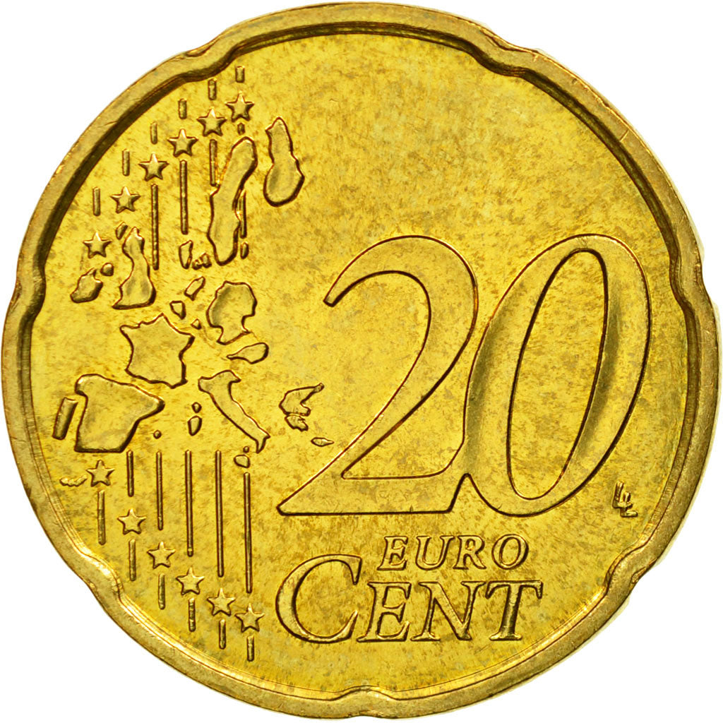 France, 20 Euro Cent, 2001, AU(55-58), Brass, Gadoury:5., KM:1286