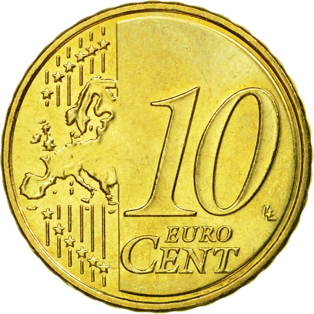 France, 10 Euro Cent, 2008, MS(63), Brass, Gadoury:4b., KM:1410
