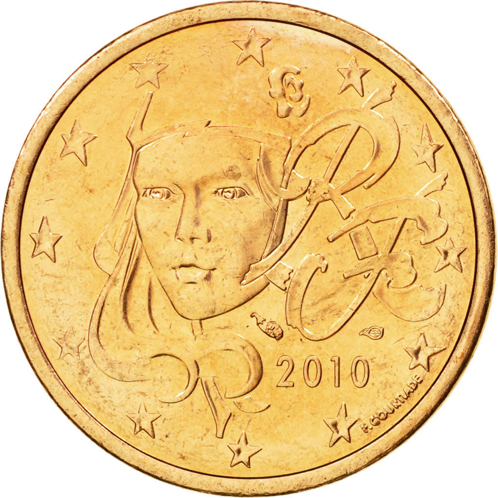 France, 5 Euro Cent, 2010, MS(63), Copper Plated Steel, Gadoury:3., KM:1284