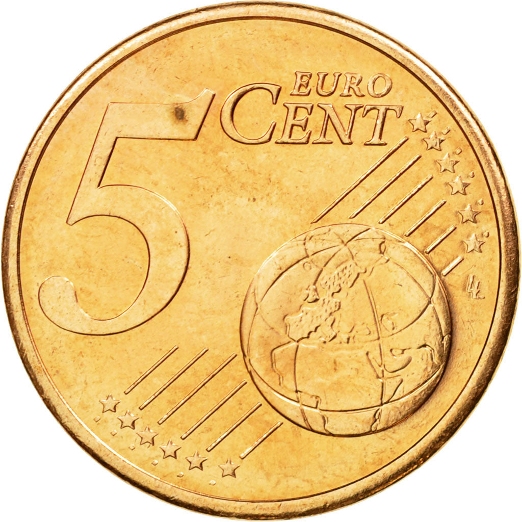 France, 5 Euro Cent, 2010, MS(63), Copper Plated Steel, Gadoury:3., KM:1284