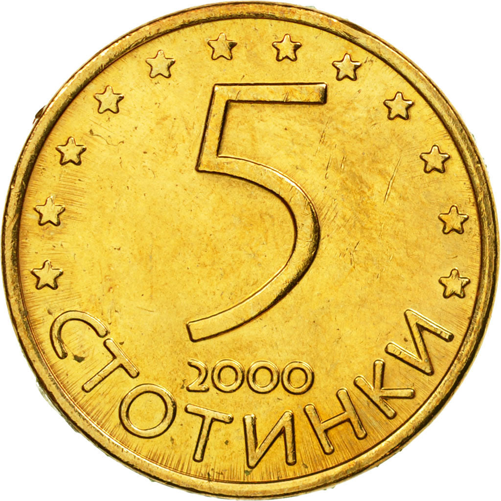 Monnaie, Bulgarie, 5 Stotinki, 2000, SUP, Brass plated steel, KM:239a
