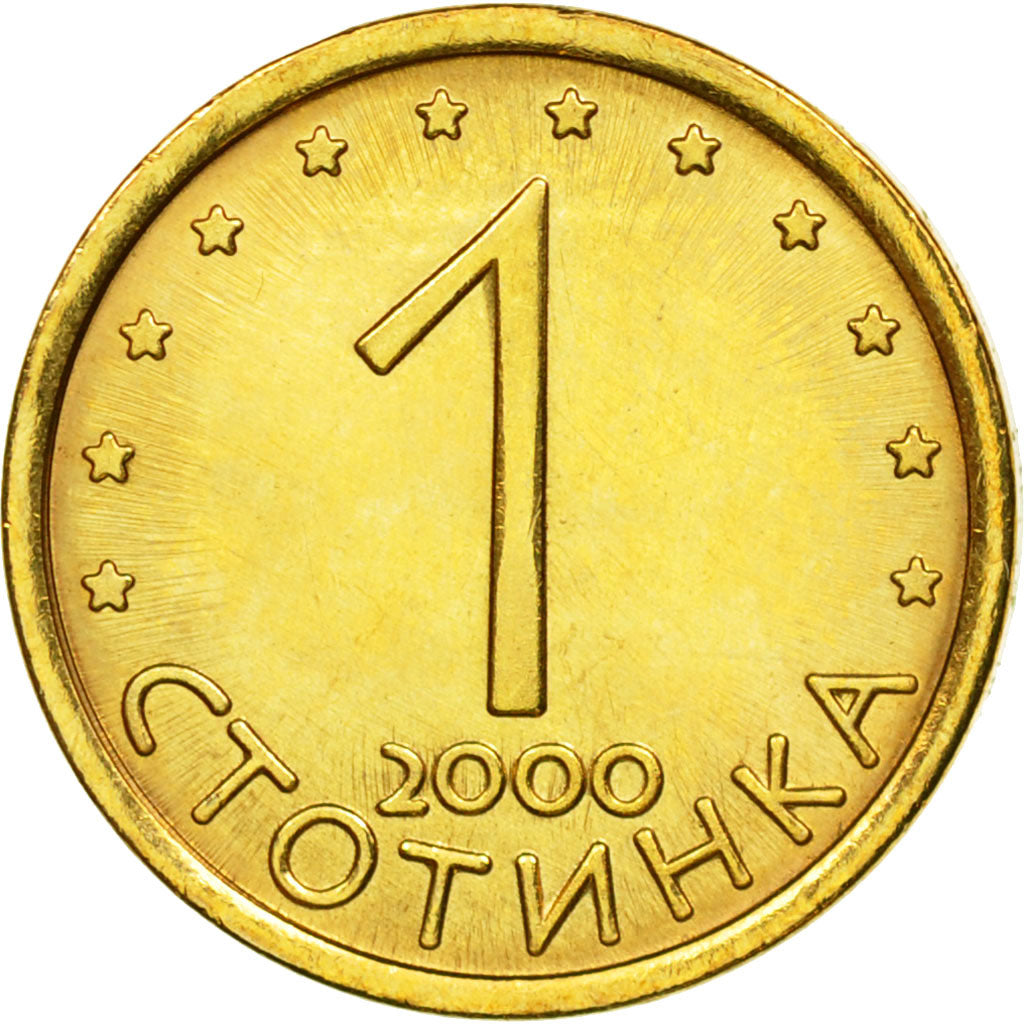 Coin, Bulgaria, Stotinka, 2000, AU(55-58), Aluminum-Bronze, KM:237