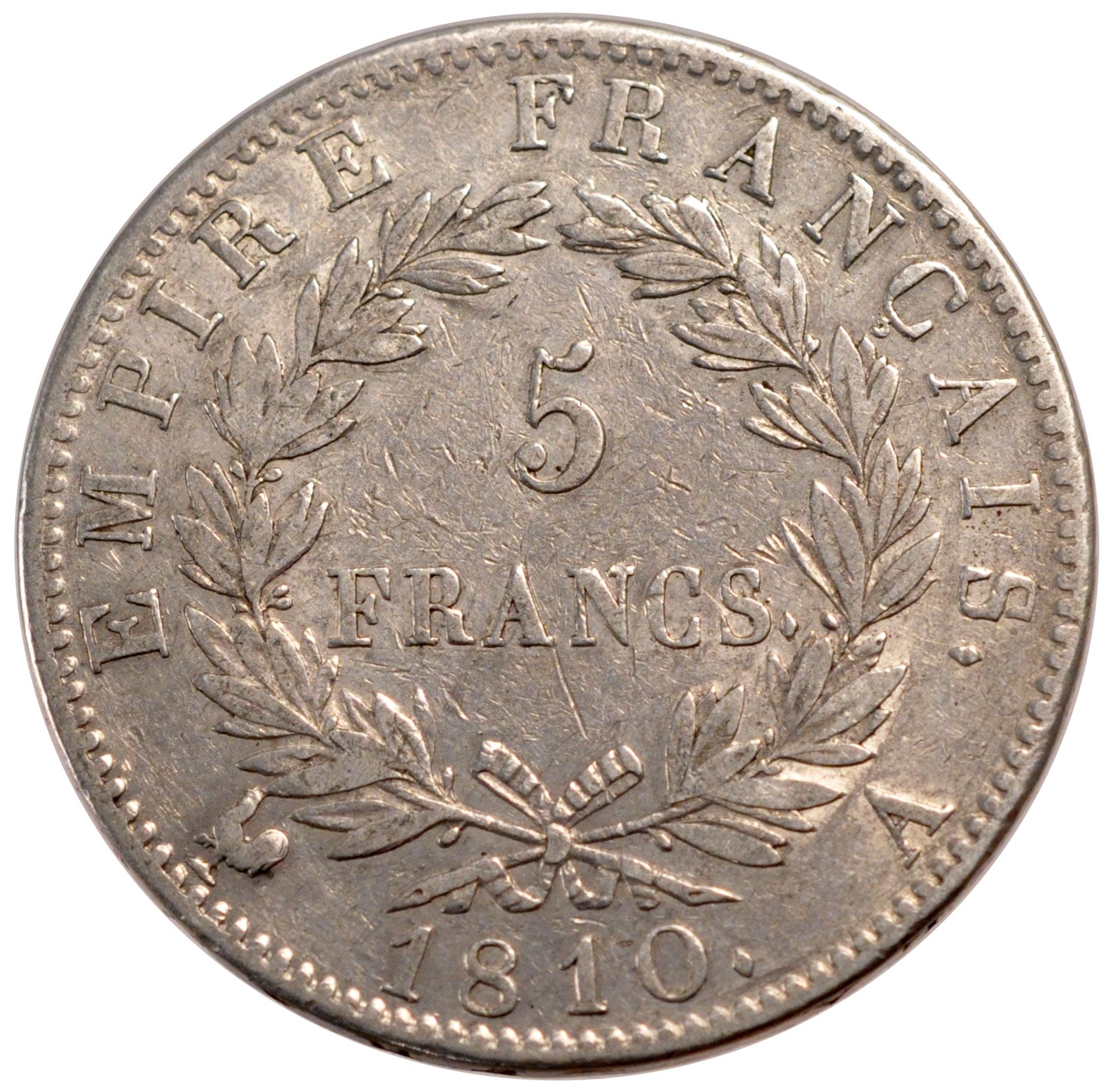 Premier Empire, 5 Francs au revers Empire