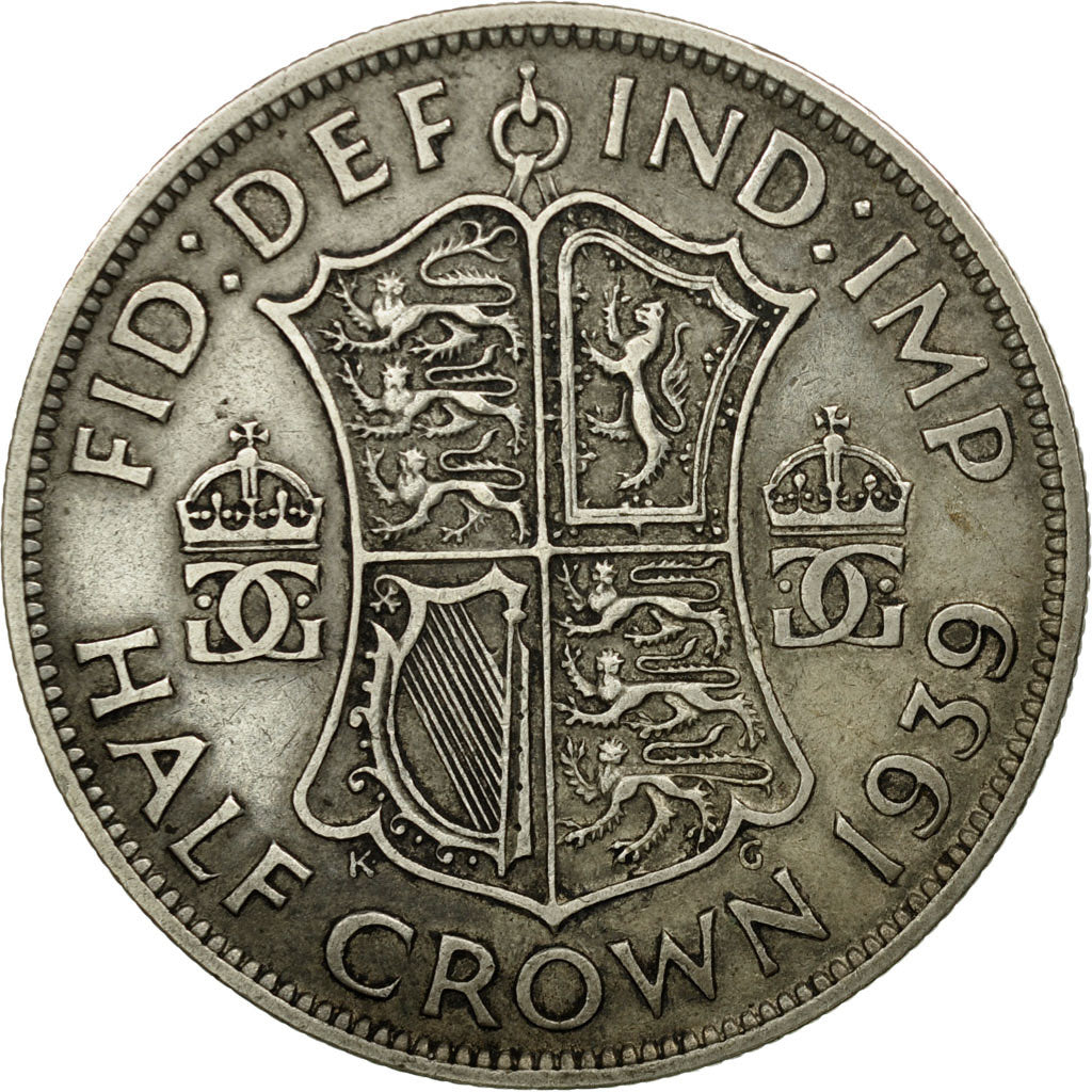 Coin, Great Britain, George VI, 1/2 Crown, 1939, EF(40-45), Silver, KM:856