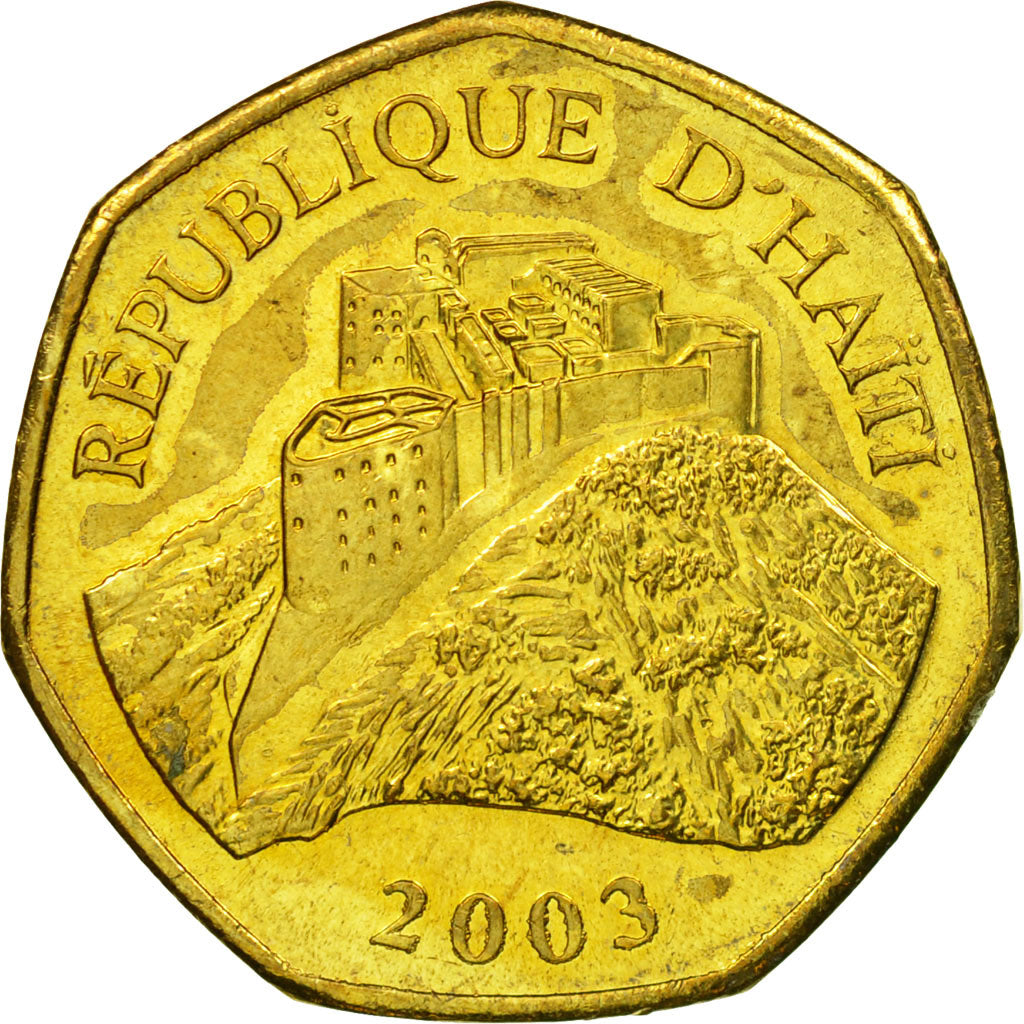 Moneda, Haití, Gourde, 2003, MBC, Latón chapado en acero, KM:155