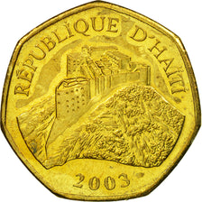 Moneda, Haití, Gourde, 2003, MBC, Latón chapado en acero, KM:155