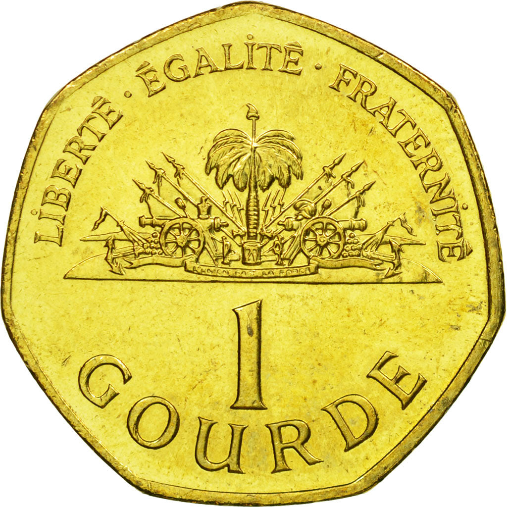 Moneda, Haití, Gourde, 2003, MBC, Latón chapado en acero, KM:155