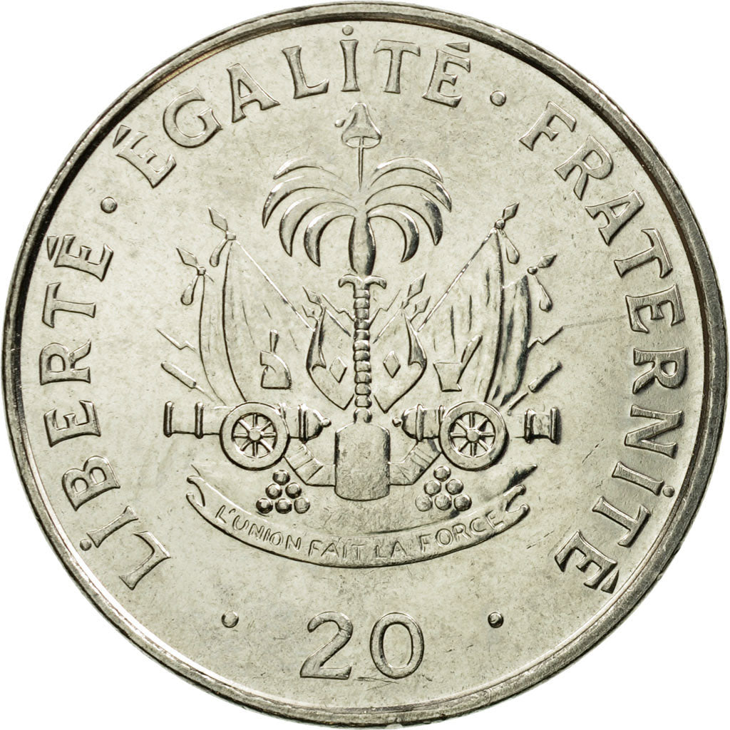 Coin, Haiti, 20 Centimes, 1995, EF(40-45), Nickel plated steel, KM:152a