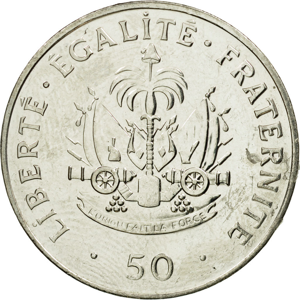 Moneda, Haití, 50 Centimes, 1999, MBC, Níquel chapado en acero, KM:153a
