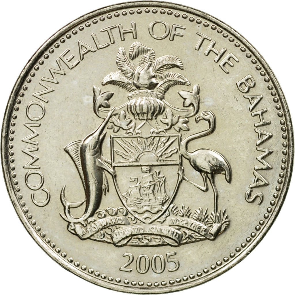 Coin, Bahamas, Elizabeth II, 5 Cents, 2005, Franklin Mint, EF(40-45)