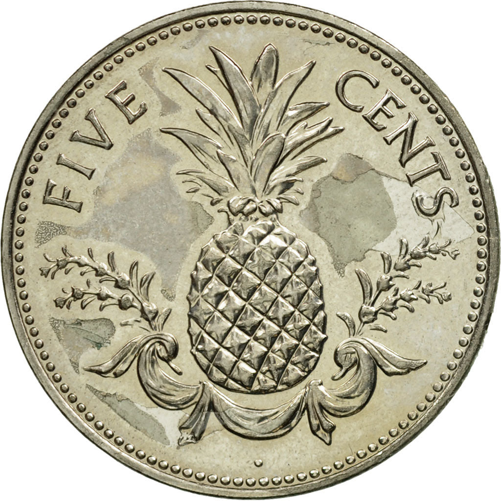 Coin, Bahamas, Elizabeth II, 5 Cents, 2005, Franklin Mint, EF(40-45)