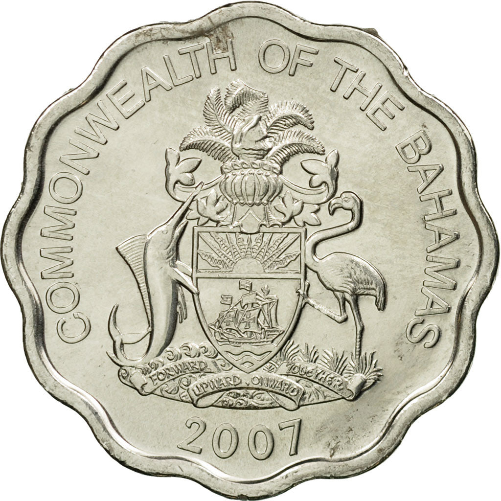 Coin, Bahamas, Elizabeth II, 10 Cents, 2007, EF(40-45), Copper-nickel, KM:219