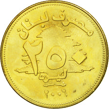 Coin, Lebanon, 250 Livres, 2006, EF(40-45), Aluminum-Bronze, KM:36