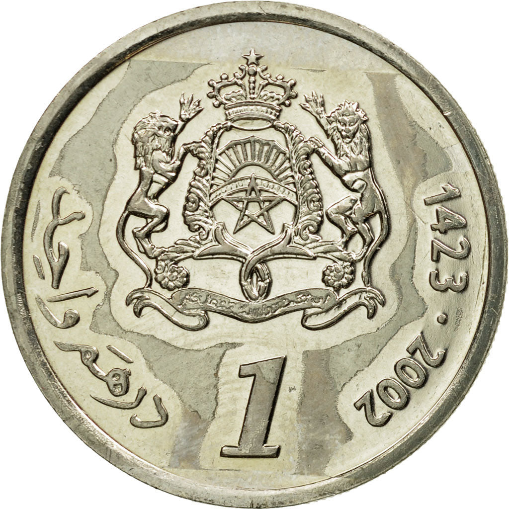 Coin, Morocco, Mohammed VI, Dirham, 2002, EF(40-45), Copper-nickel, KM:117