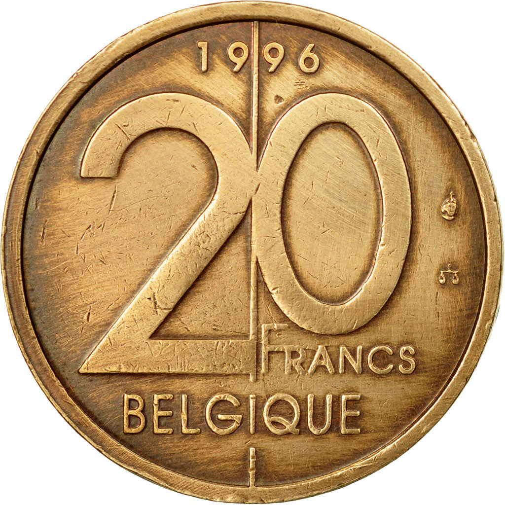 Moneda, Bélgica, Albert II, 20 Francs, 20 Frank, 1996, Brussels, MBC, Níquel -