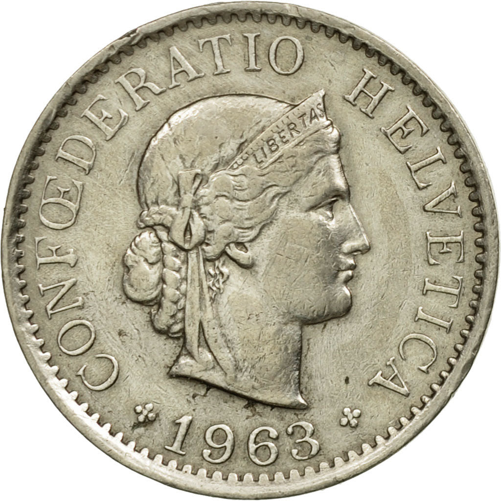 Moneda, Suiza, 5 Rappen, 1963, Bern, BC+, Cobre - níquel, KM:26