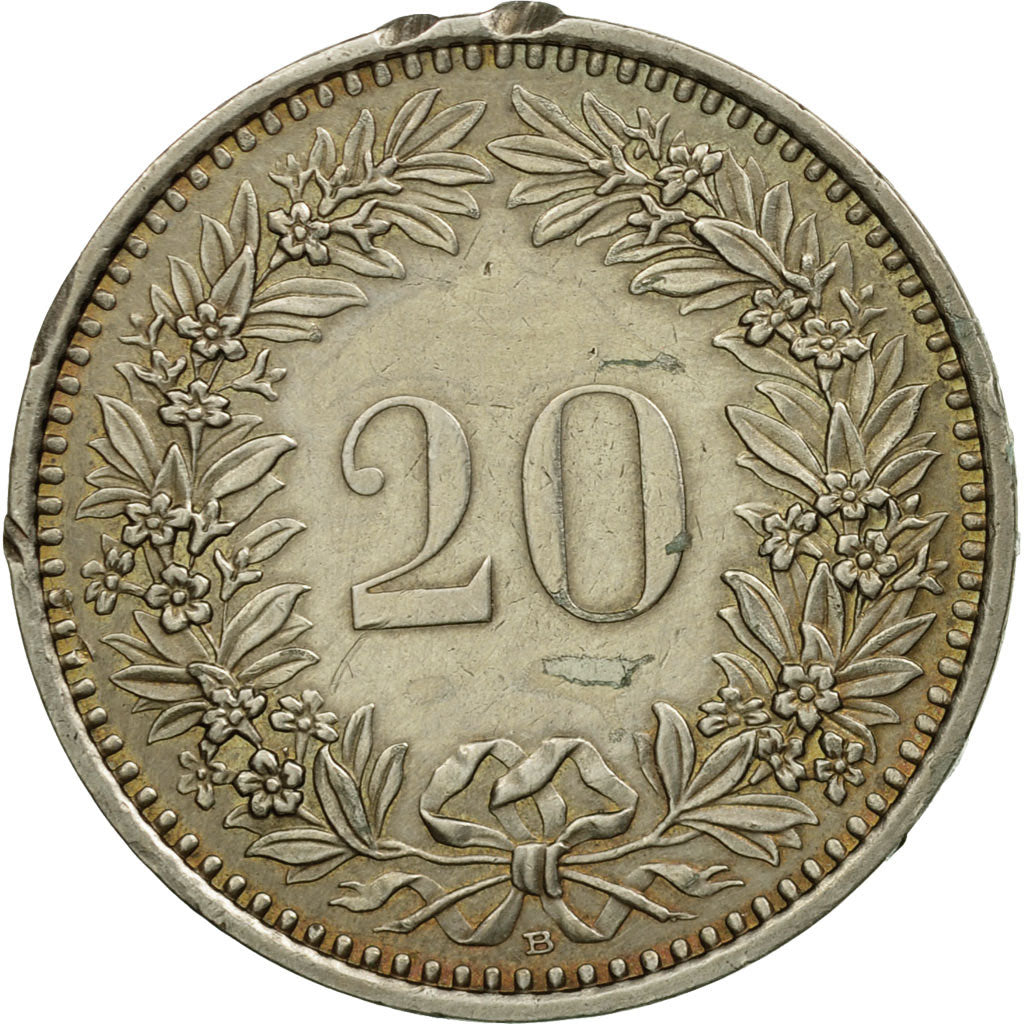 Moneda, Suiza, 20 Rappen, 1991, Bern, BC+, Cobre - níquel, KM:29a