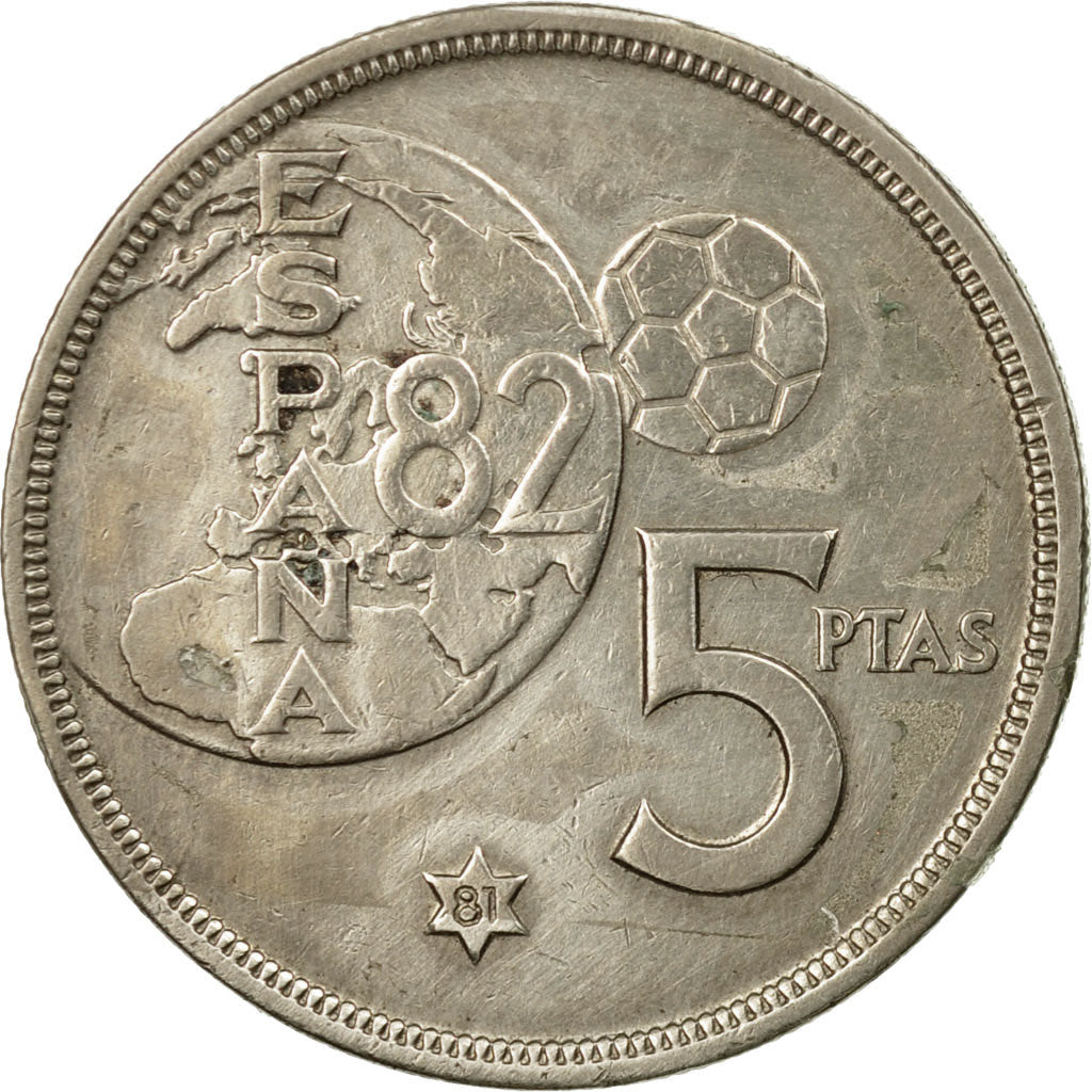 Monnaie, Espagne, Juan Carlos I, World Cup Soccer Games, 5 Pesetas, 1981, TTB