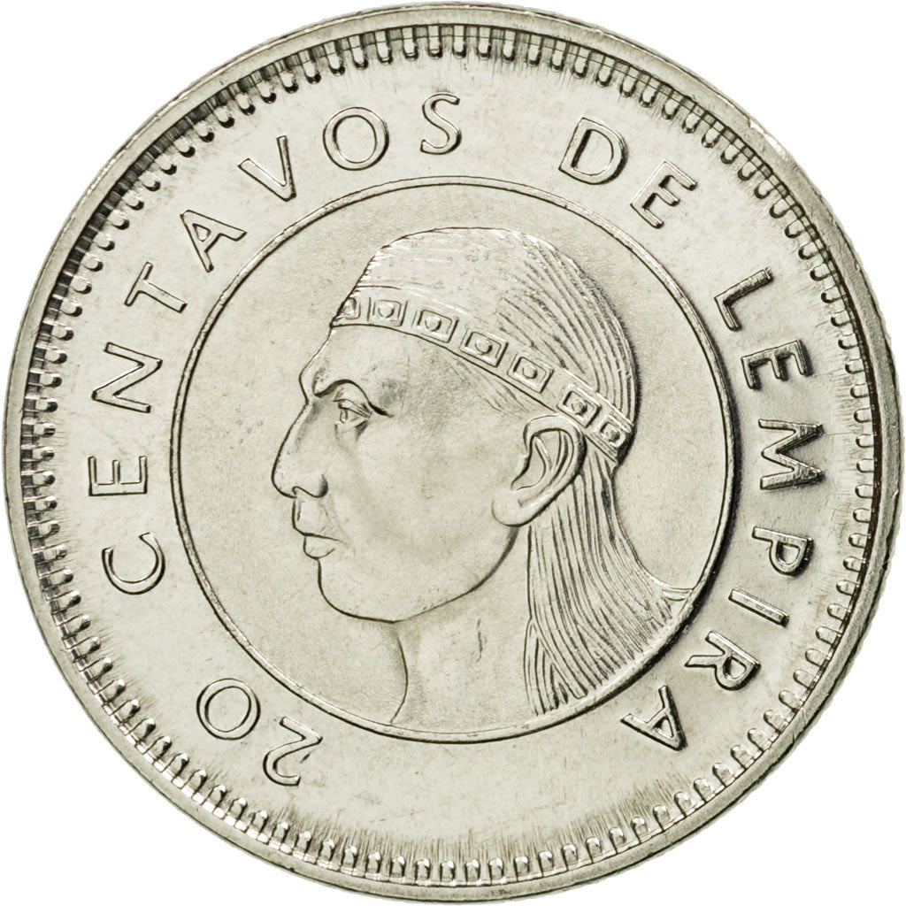 Coin, Honduras, 20 Centavos, 1999, AU(55-58), Nickel plated steel, KM:83a.2