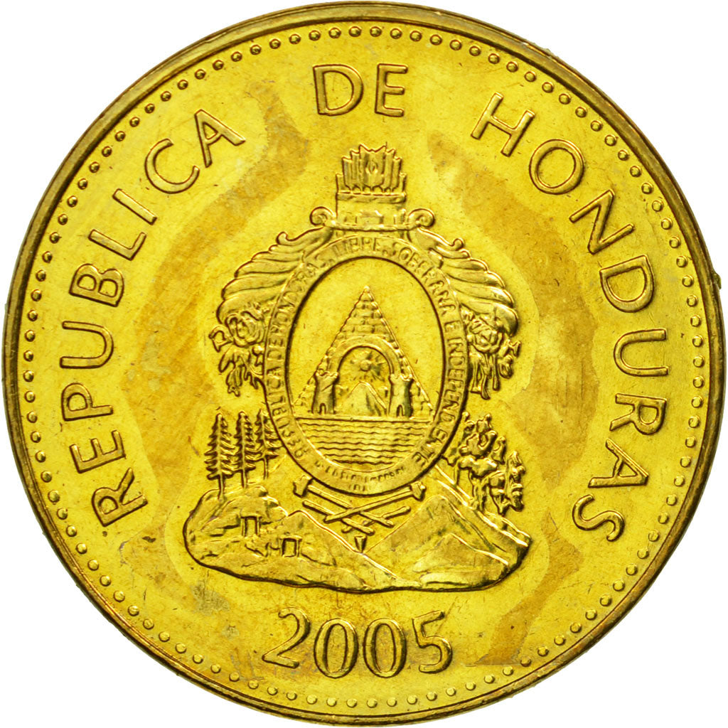 Coin, Honduras, 5 Centavos, 2005, EF(40-45), Brass, KM:72.4