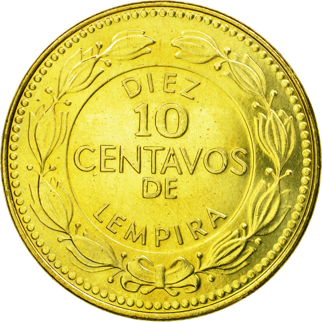 Coin, Honduras, 10 Centavos, 2006, AU(55-58), Brass, KM:76.4