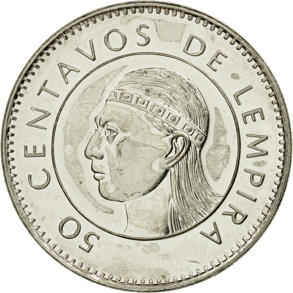 Coin, Honduras, 50 Centavos, 2005, AU(55-58), Nickel plated steel, KM:84a.2