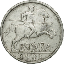 Coin, Spain, 5 Centimos, 1941, EF(40-45), Aluminum, KM:765